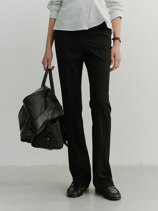[dunst] SEMI BOOT-CUT SLIM SLACKS BLACK_UDPA6A201BK