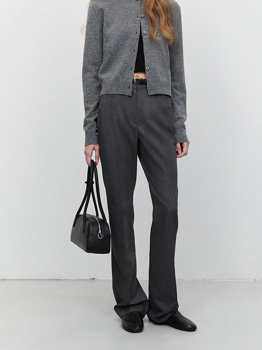 Dunst Semi Boot-Cut Slim Slacks Charcoal Grey