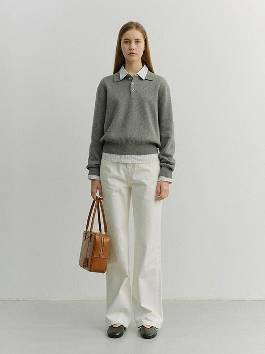 Dunst 90S Wide Leg New Jeans Cream White