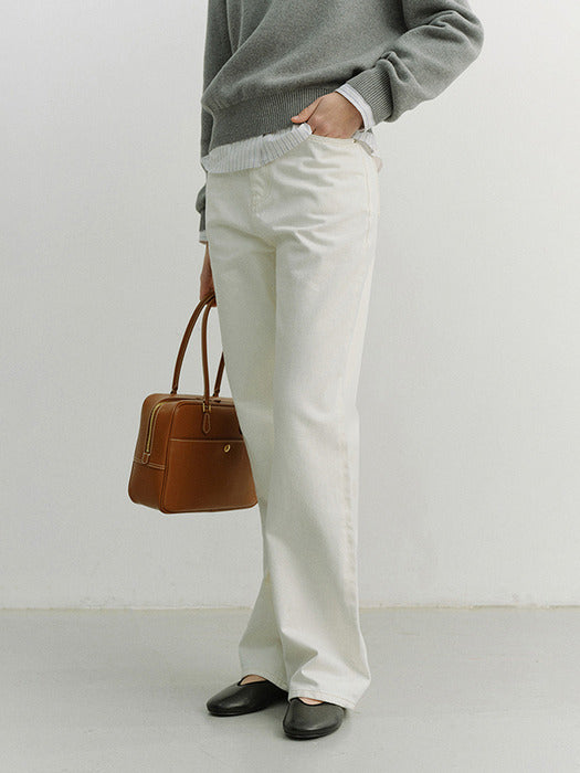Dunst 90S Wide Leg New Jeans Cream White