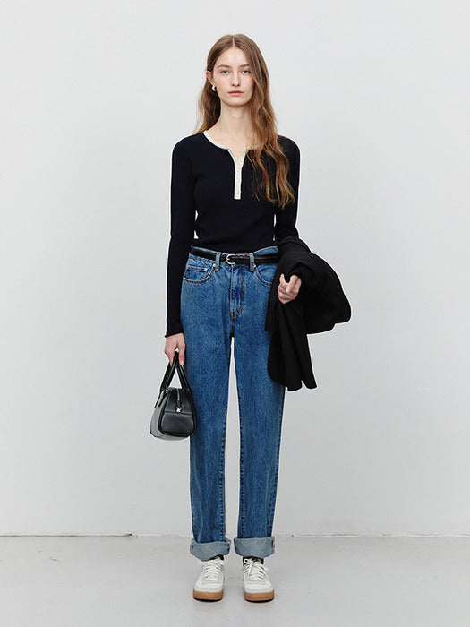 [dunst] ESSENTIAL STRAIGHT JEANS CLASSIC BLUE_UDPA5A204B2