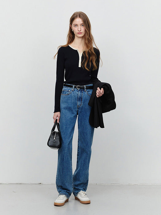 [dunst] ESSENTIAL STRAIGHT JEANS CLASSIC BLUE_UDPA5A204B2