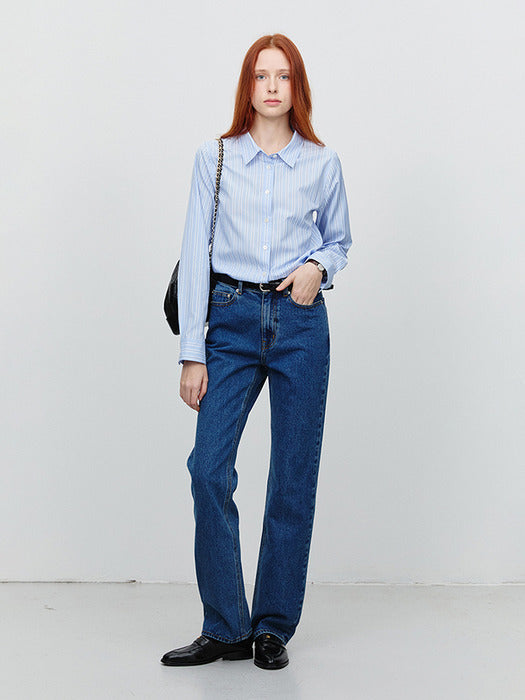 [dunst] ESSENTIAL SEMI BOOT-CUT JEANS CLASSIC BLUE_UDPA5A206B2
