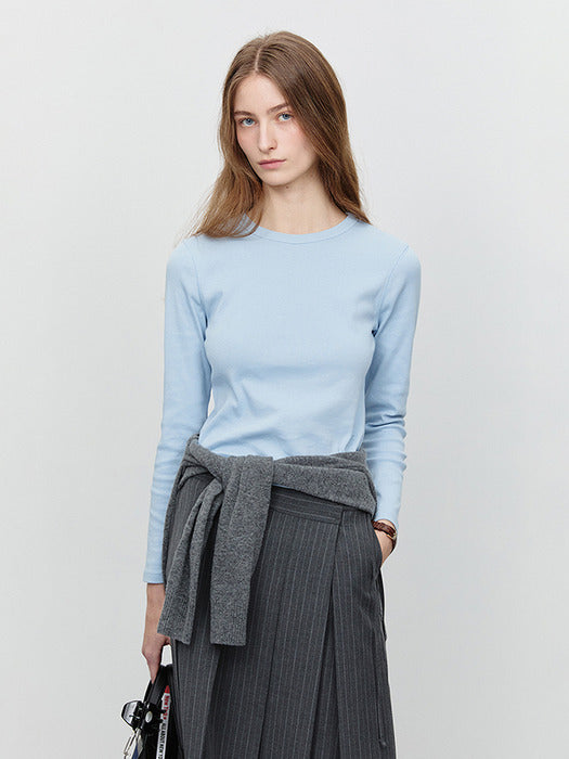 Dunst Essential Long Sleeve T-Shirt Light Blue