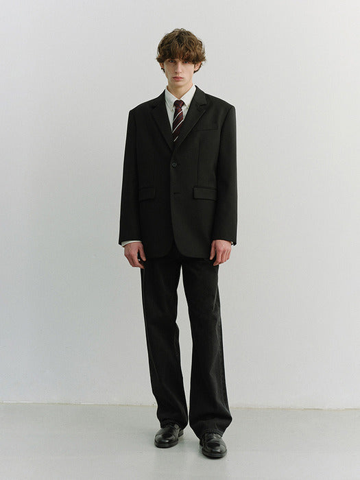 Dunst Unisex 2 Button Wool Blazer Black