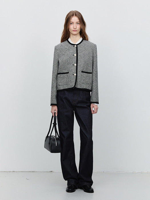 [dunst] CLASSIC BOUCLE TWEED JACKET CHECK_UDJA5A205MU