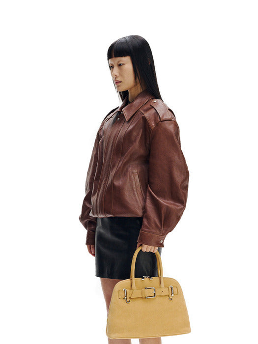 [osoi] ZIP BROCLE [NUBUCK CARAMEL]