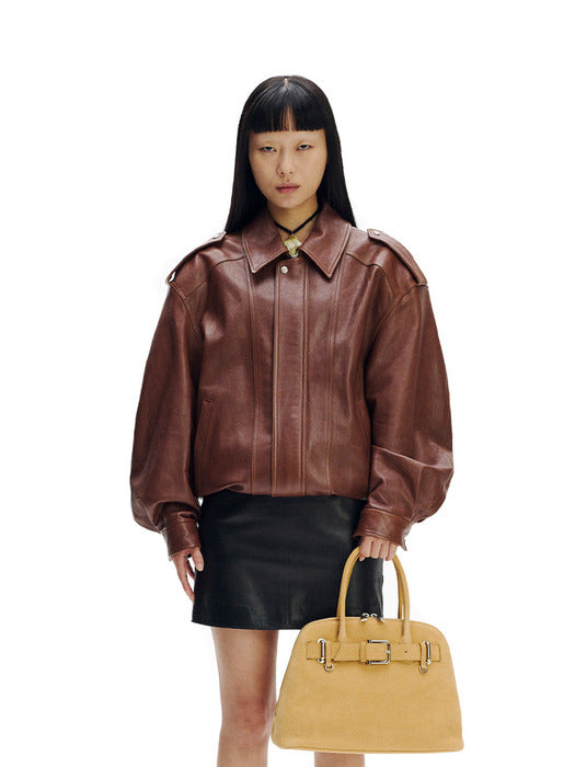 [osoi] ZIP BROCLE [NUBUCK CARAMEL]