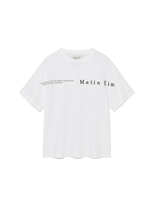 HALF TEXT LOGO TOP FOR WOMEN IN WHITE