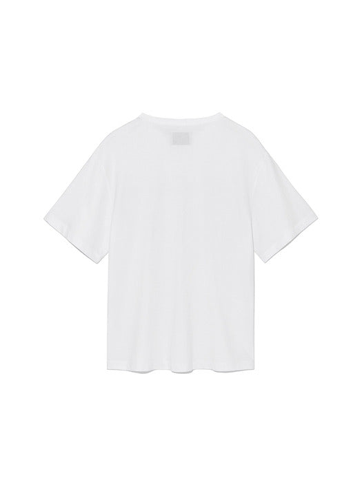 HALF TEXT LOGO TOP FOR WOMEN IN WHITE