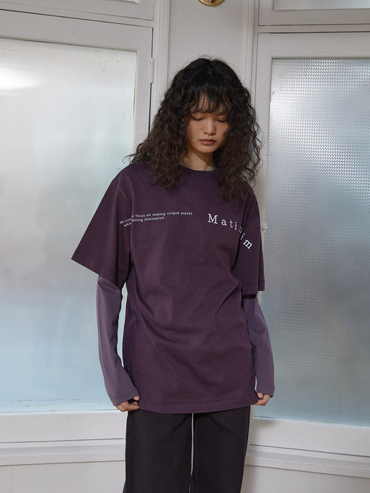 HALF TEXT LOGO TOP FOR WOMEN IN PURPLE