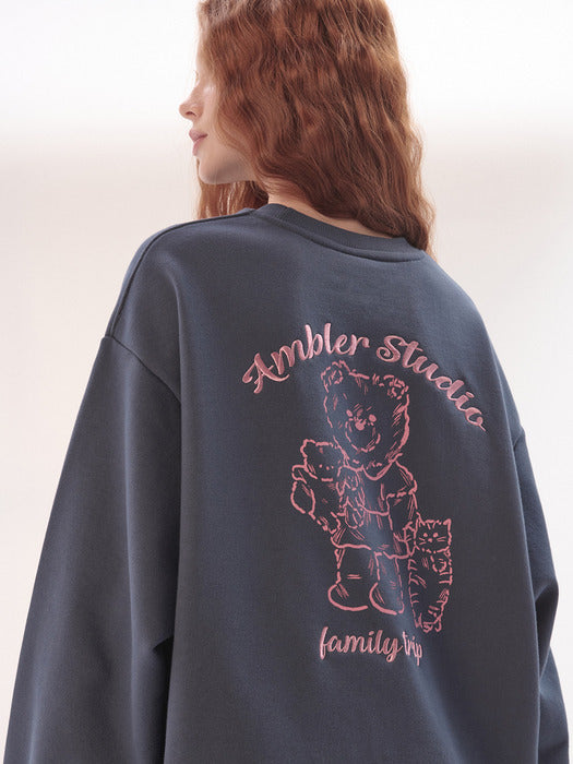 [ambler] Family Trip Sweatshirts AMM1301 (Navy)