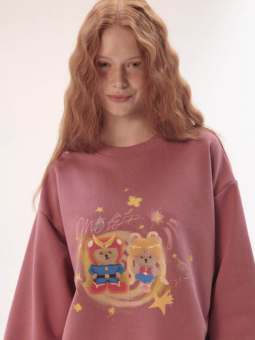 [ambler] Hero of spring Sweatshirts AMM1304 (Pink)