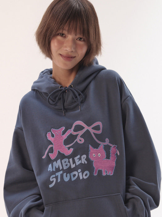 [ambler] Doodle paint Hoodie AHP1202 (Navy)