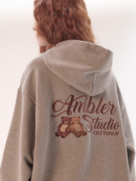 [ambler] Cotton up Hoodie Zip-Up Jacket AZIP801 (Melange)