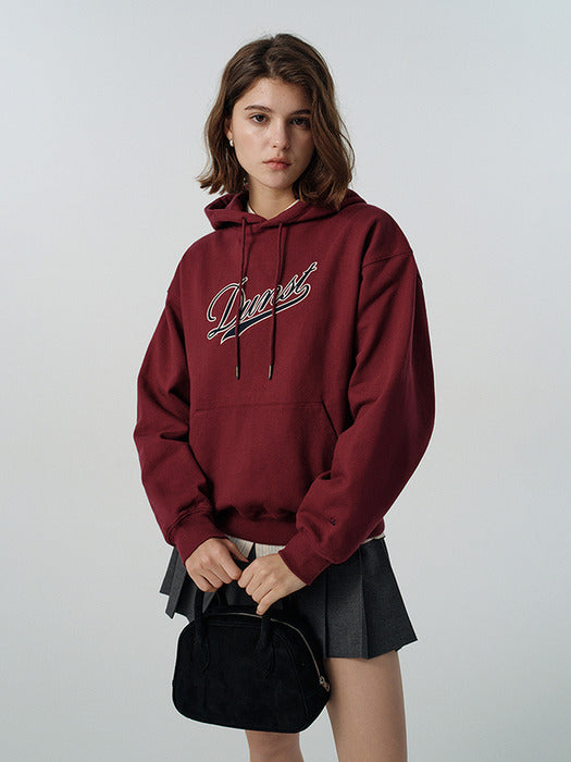 UNISEX PATCHED LOGO HOODIE BURGUNDY_UDTS5A118D2
