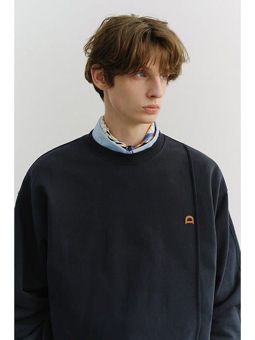 Dunst Unisex Dunst Logo Crease Sweatshirt French Navy
