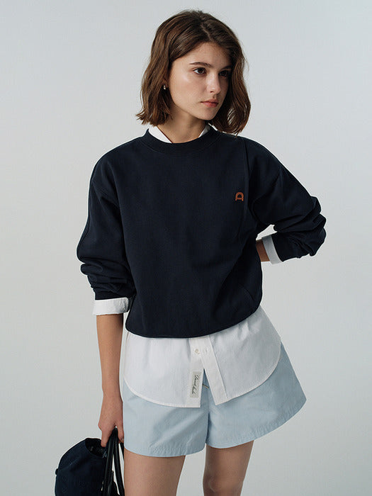 UNISEX DUNST LOGO CREASE SWEATSHIRT FRENCH NAVY_UDTS5A103N2