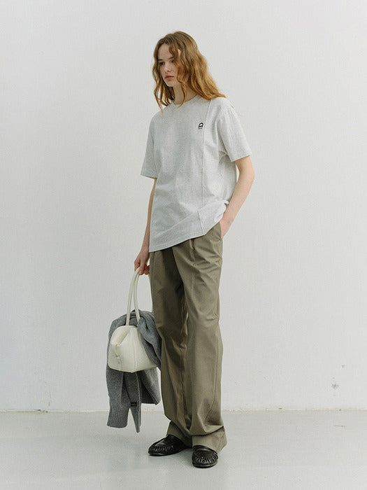 Dunst Unisex Logo Crease T-Shirt Light Melange Grey