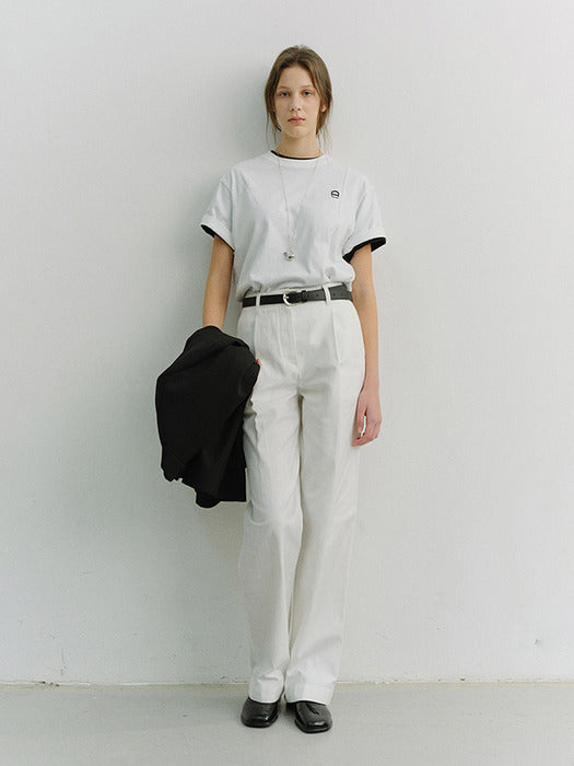Dunst Unisex Logo Crease T-Shirt White