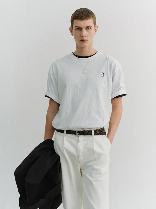 Dunst Unisex Logo Crease T-Shirt White
