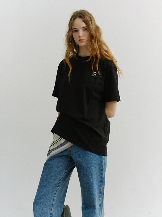 Dunst Unisex Logo Crease T-Shirt Black