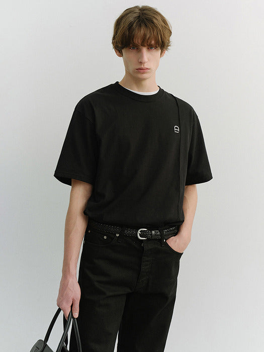 Dunst Unisex Logo Crease T-Shirt Black