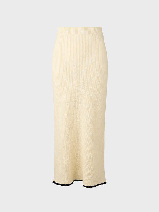 Eenk Straight Knit Skirt - Cream