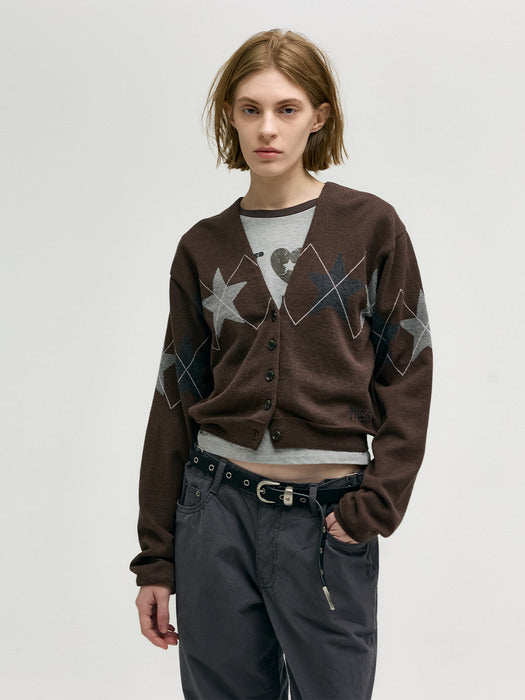 Margesherwood Marge Star Cardigan melange brown
