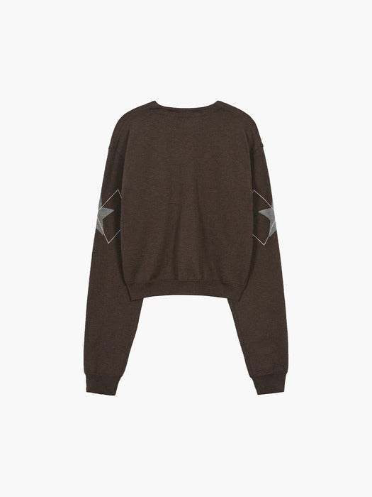 MARGE STAR CARDIGAN_melange brown