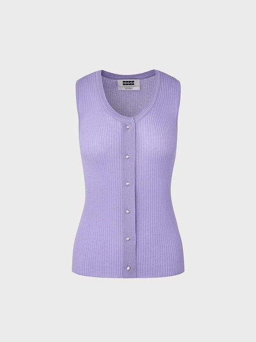 Eenk Round Neck Knit Vest - Lavender