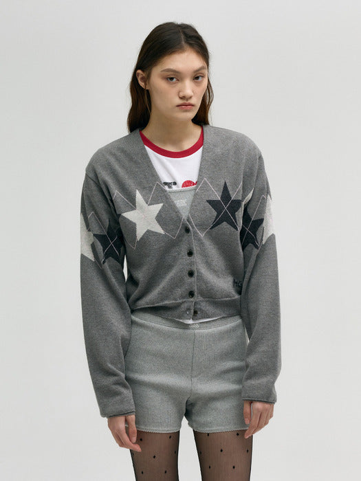 Margesherwood Marge Star Cardigan melange grey