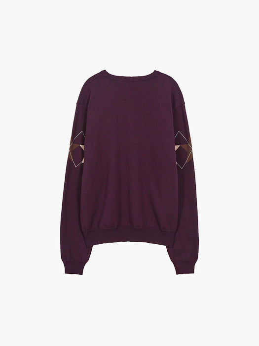 MARGE STAR CREW NECK PULLOVER_burgundy