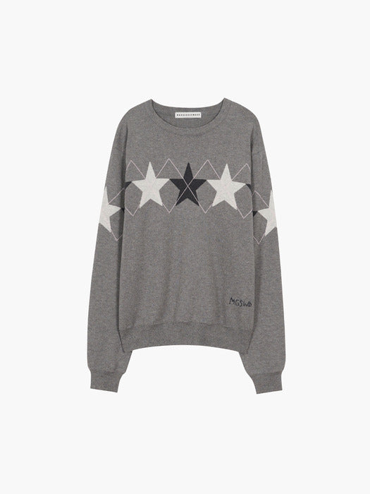 MARGE STAR CREW NECK PULLOVER_melange grey