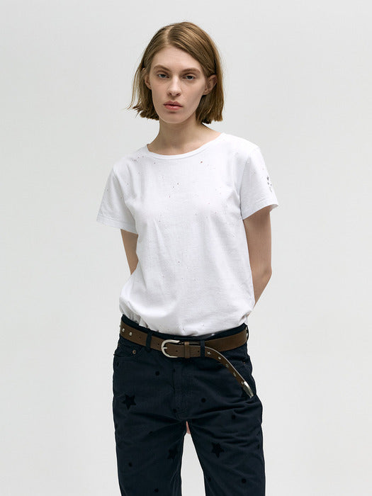 SHABBY ROUND T-SHIRT_white