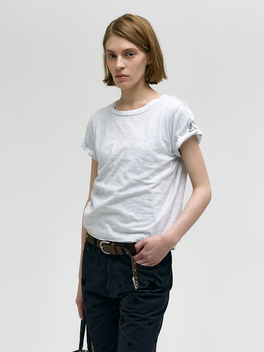 SHABBY ROUND T-SHIRT_light grey