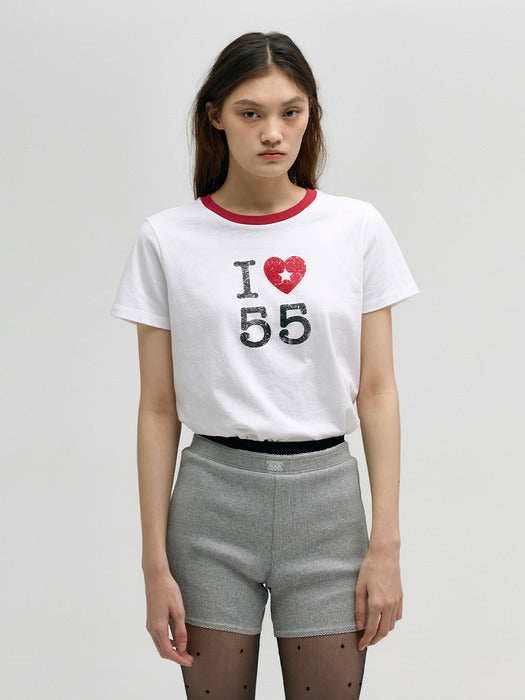 Margesherwood Heart Ringer T-Shirt white