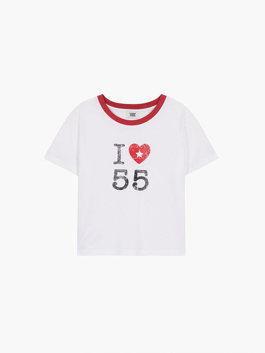 Margesherwood Heart Ringer T-Shirt white