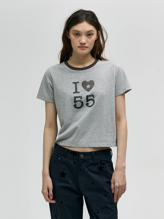 HEART RINGER T-SHIRT_melange grey