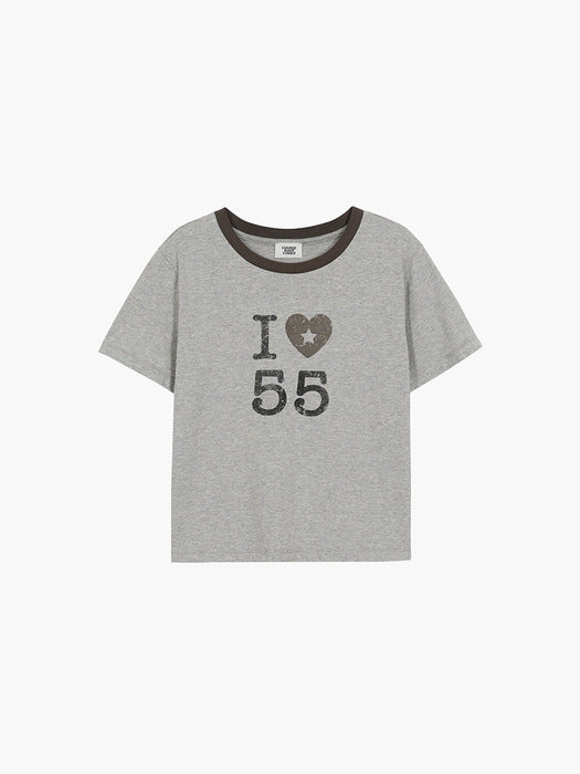 HEART RINGER T-SHIRT_melange grey