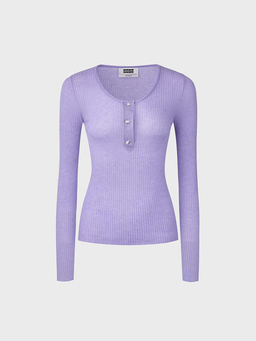 Eenk Round Neck Knit Top - Lavender