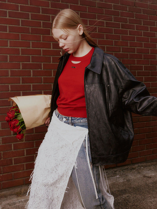 [raive] Overfit Leather Jacket in Black VL5SM022-10