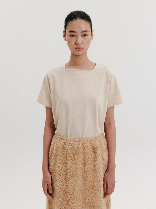 Eenk Square Neck T-shirt - Beige