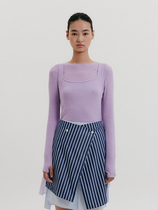 Eenk Square Neck Sleeveless Top - Lavender