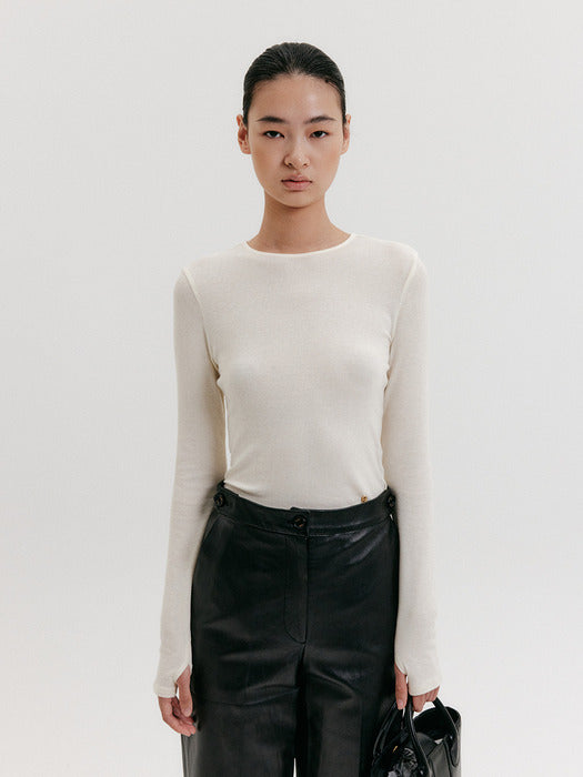 Eenk Rib Jersey T-shirt - Ivory