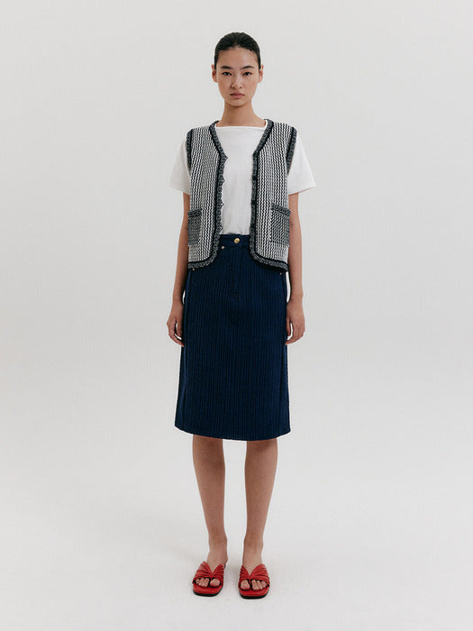 Eenk Mid-Length Skirt - Navy