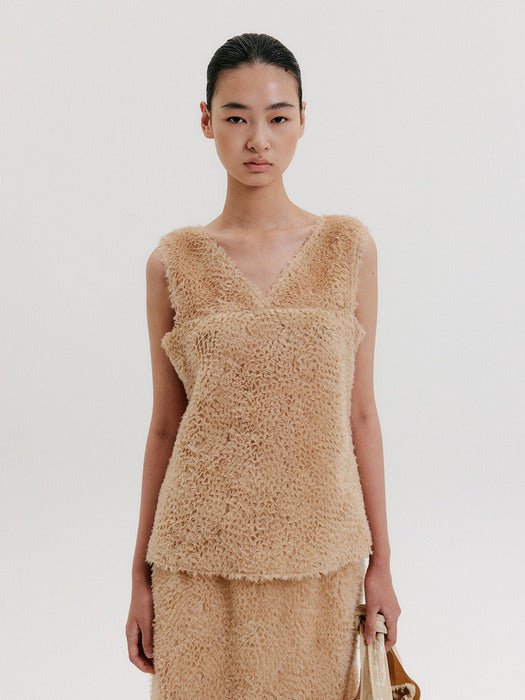 Eenk V-Neck Sleeveless - Beige
