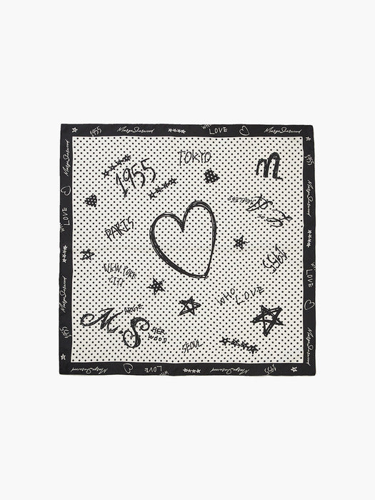 Margesherwood Marge Sketch Scarf black/ivory