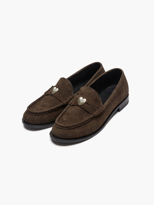 Margesherwood Marge Heart Loafers brown suede