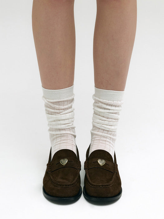 Margesherwood Marge Heart Loafers brown suede